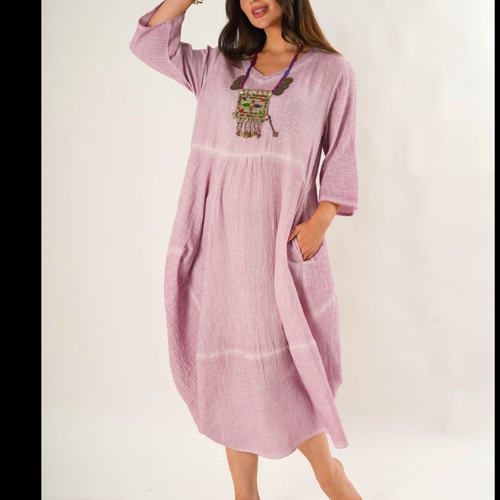 Embroidered Mauve Dress